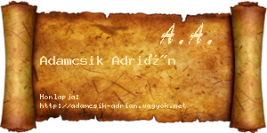 Adamcsik Adrián névjegykártya